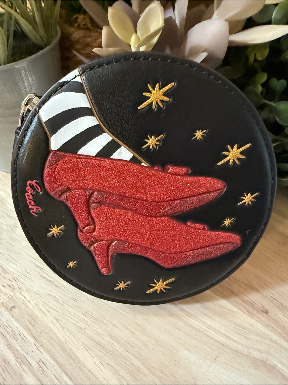Coach Wizard Of Oz Ruby Slippers Leather Black Coin Purse
